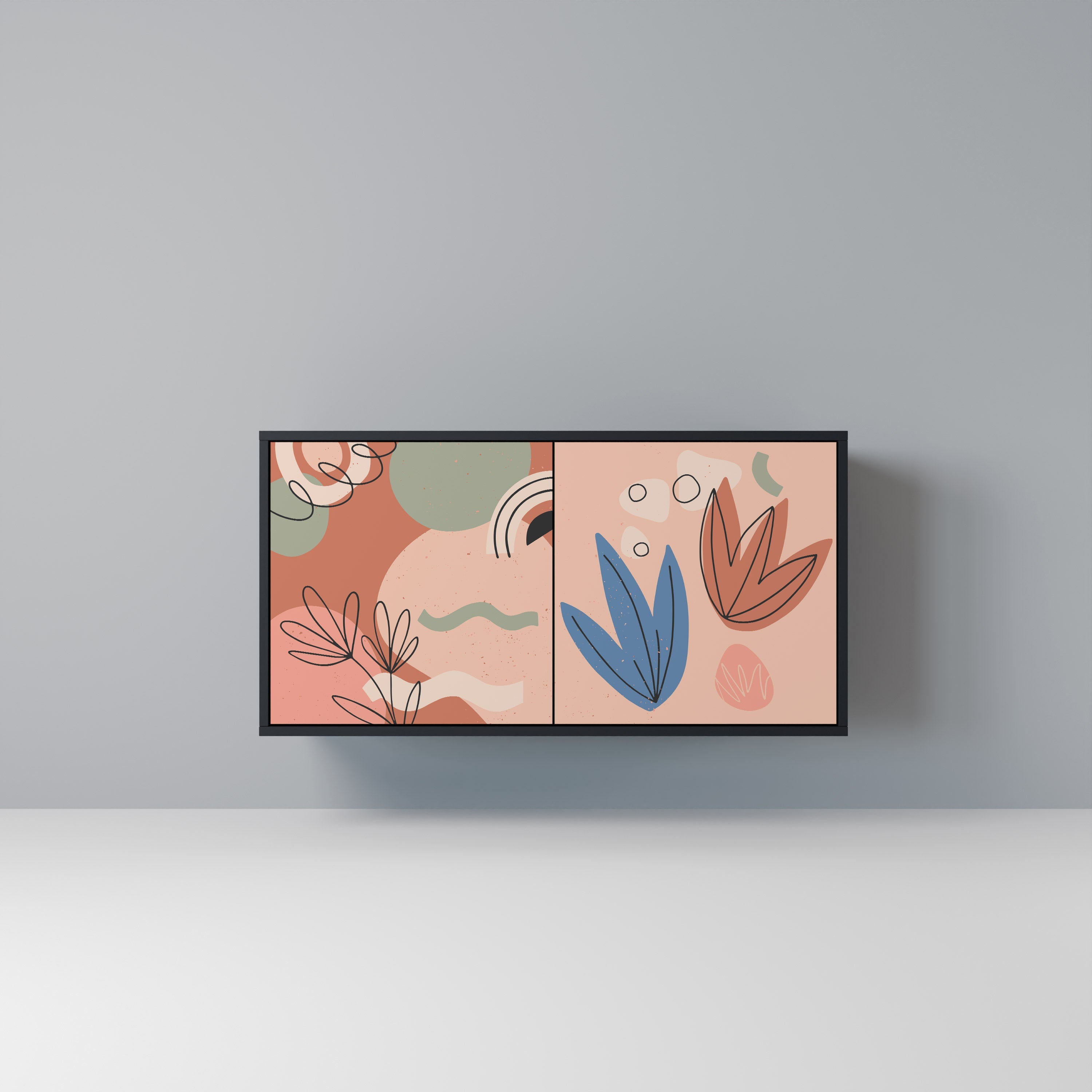 PASTEL DESTINY Aparador de 2 Portas em Acabamento Preto