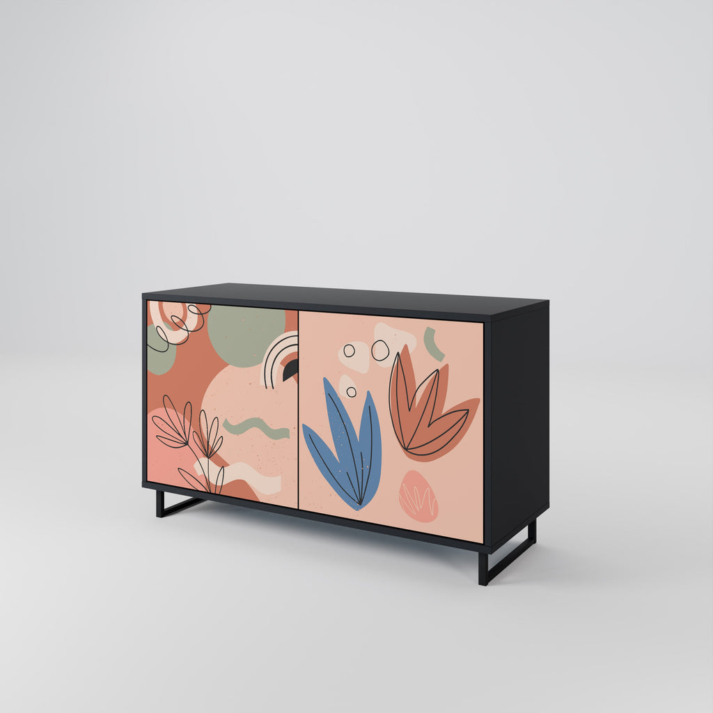 PASTEL DESTINY 2-Door Sideboard in Black Finish