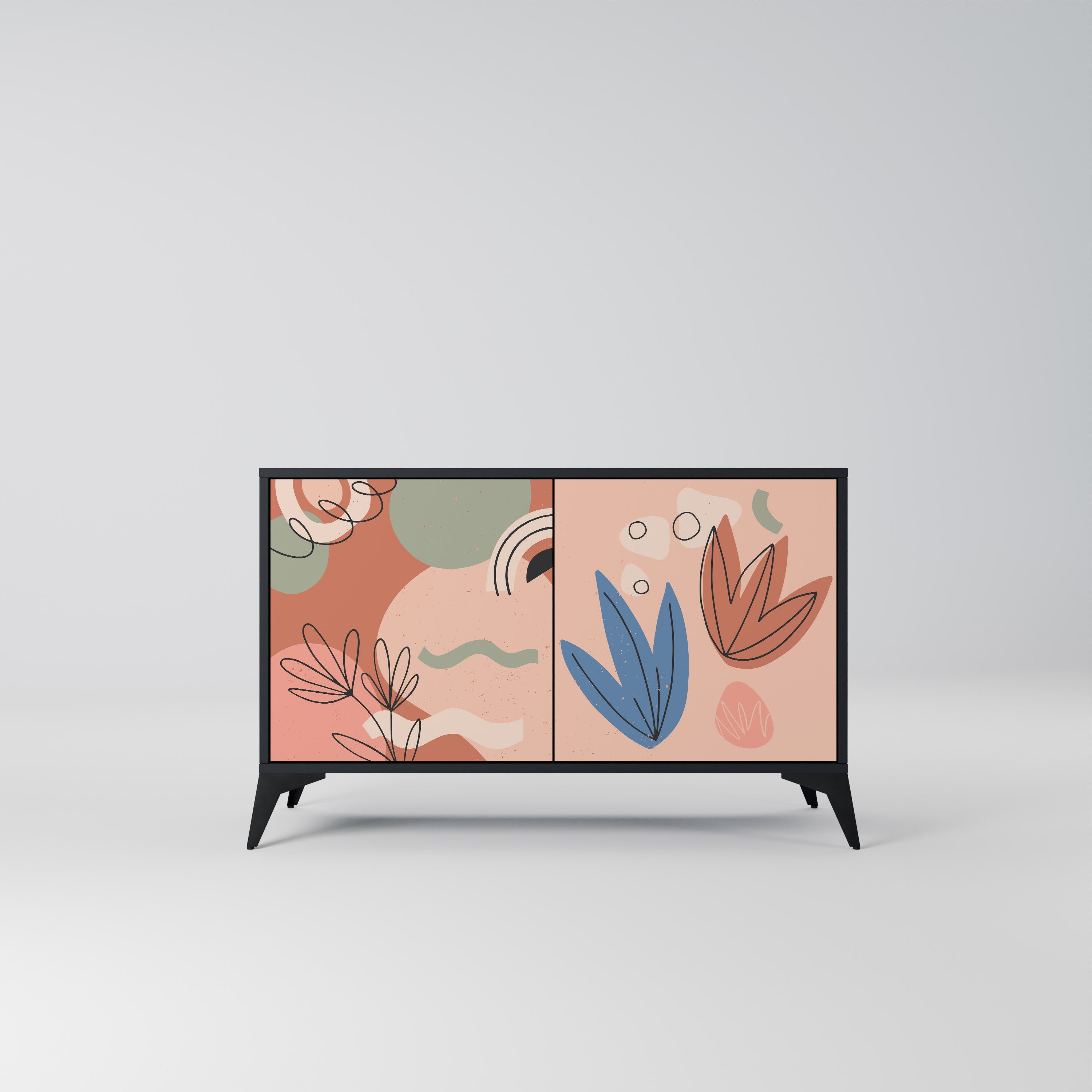 PASTEL DESTINY Aparador de 2 Portas em Acabamento Preto