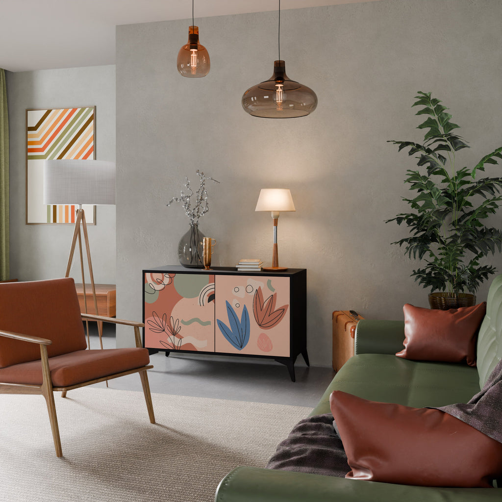 PASTEL DESTINY 2-Door Sideboard in Black Finish