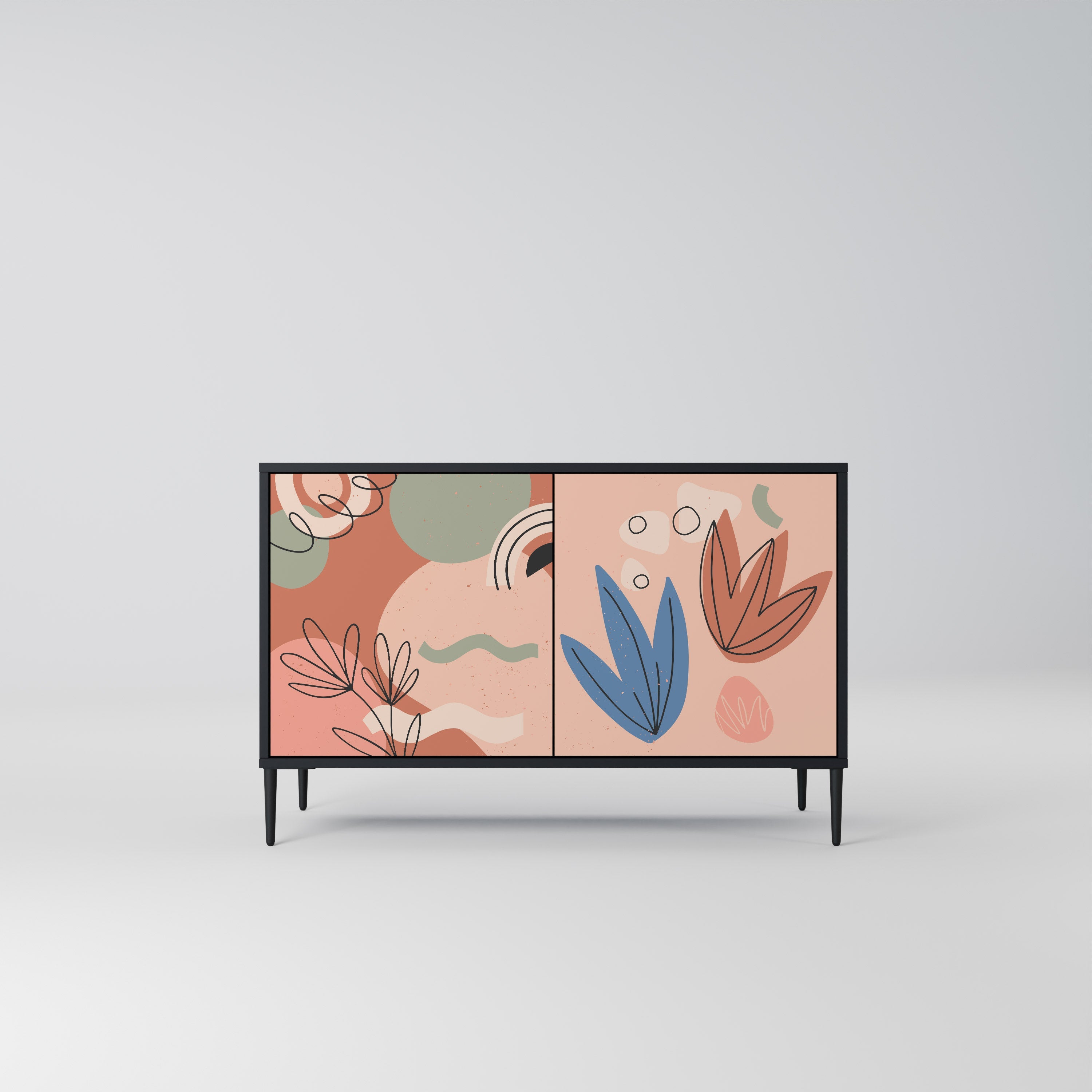 PASTEL DESTINY Aparador de 2 Portas em Acabamento Preto