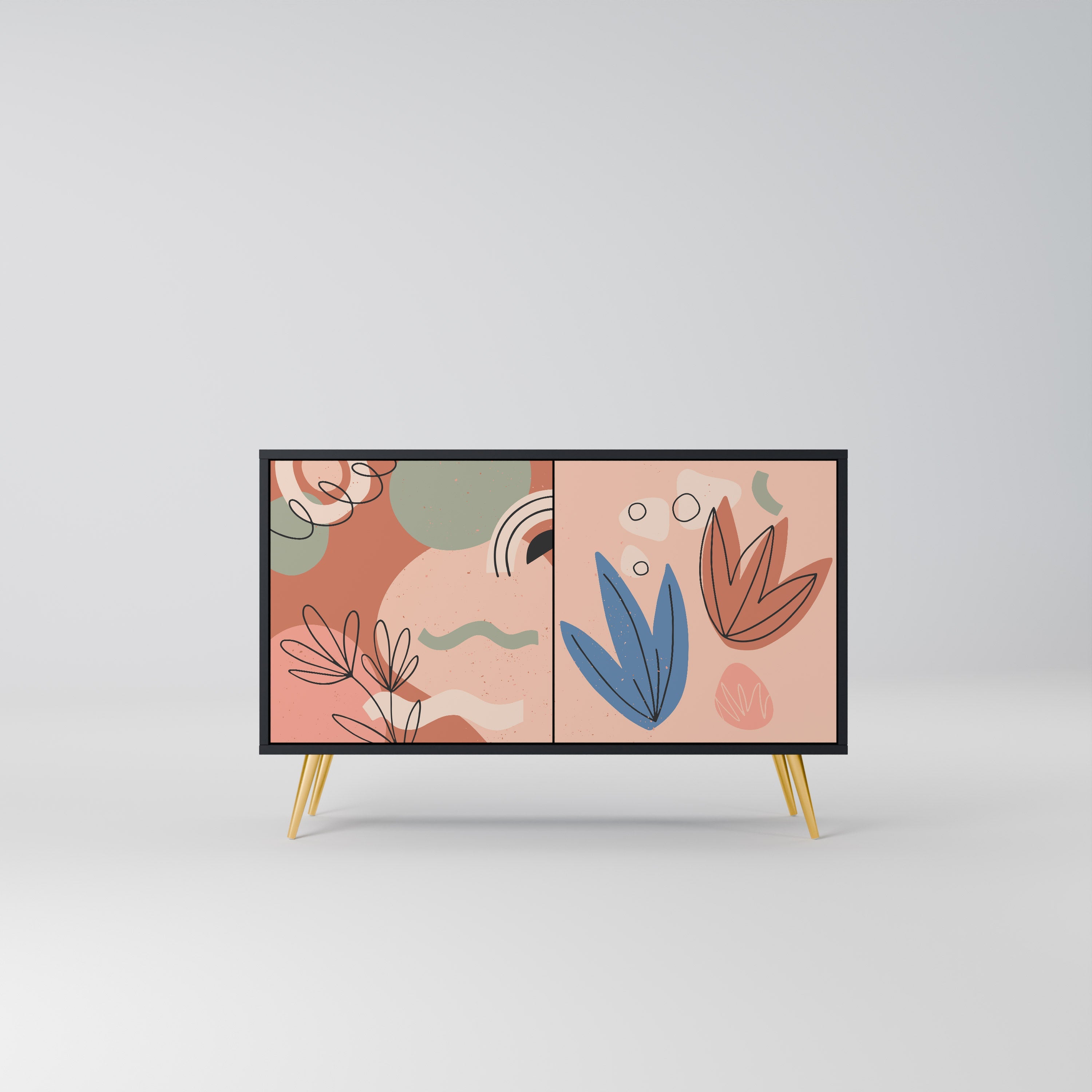 PASTEL DESTINY Aparador de 2 Portas em Acabamento Preto