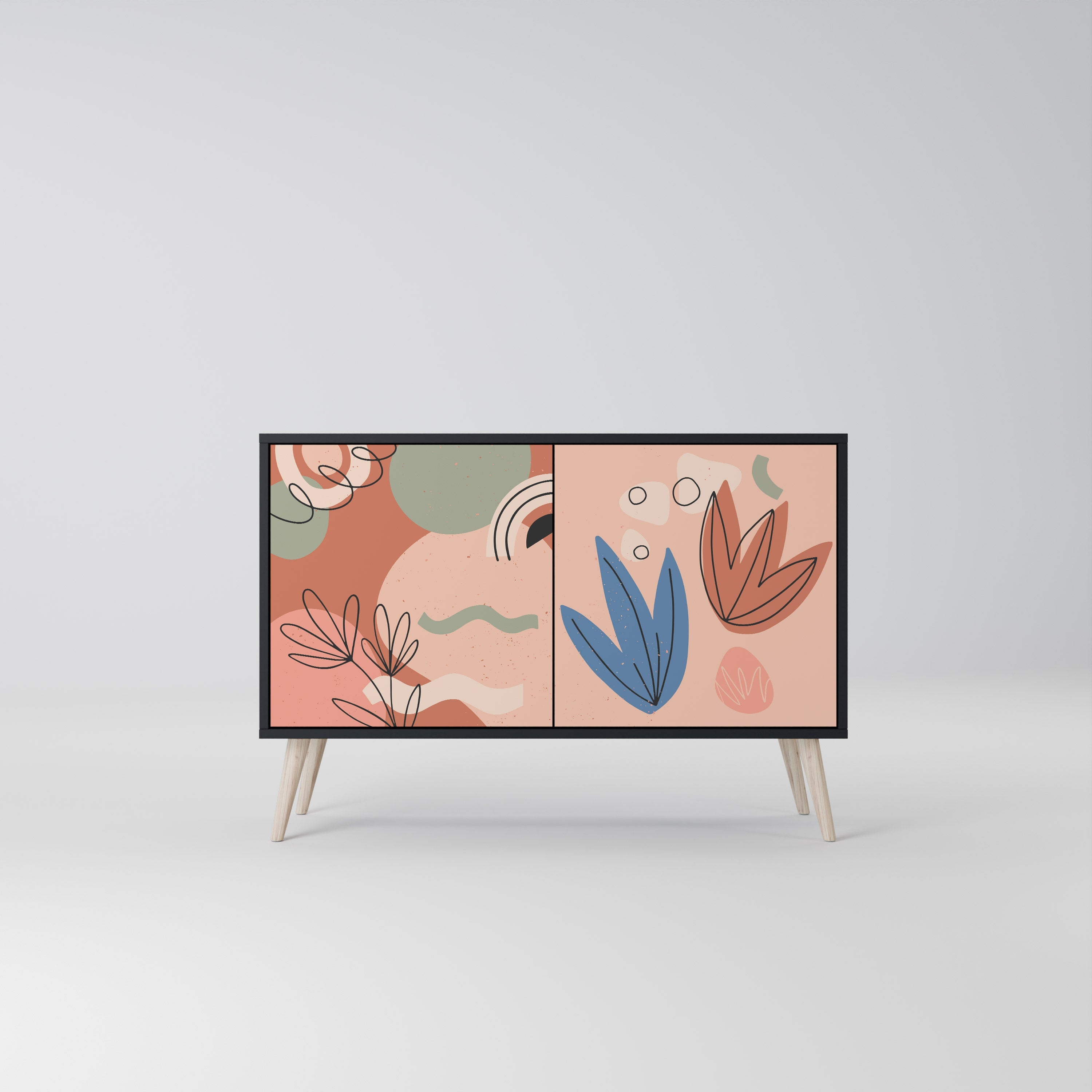 PASTEL DESTINY Aparador de 2 Portas em Acabamento Preto