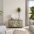 HERBAL GRACE Aparador de 2 Portas em Acabamento Preto