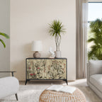 HERBAL GRACE Aparador de 2 Portas em Acabamento Preto