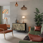 HERBAL GRACE Aparador de 2 Portas em Acabamento Preto