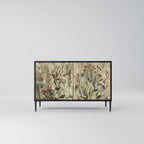 HERBAL GRACE Aparador de 2 Portas em Acabamento Preto