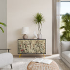 HERBAL GRACE Aparador de 2 Portas em Acabamento Preto