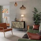 HERBAL GRACE Aparador de 2 Portas em Acabamento Preto