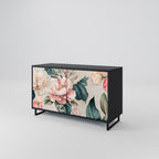 FLORAL GRACE 2-Door Sideboard in Black Finish