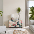 FLORAL GRACE 2-Door Sideboard in Black Finish