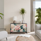 FLORAL GRACE 2-Door Sideboard in Black Finish