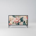 FLORAL GRACE 2-Door Sideboard in Black Finish