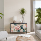 FLORAL GRACE 2-Door Sideboard in Black Finish