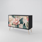 FLORAL GRACE 2-Door Sideboard in Black Finish