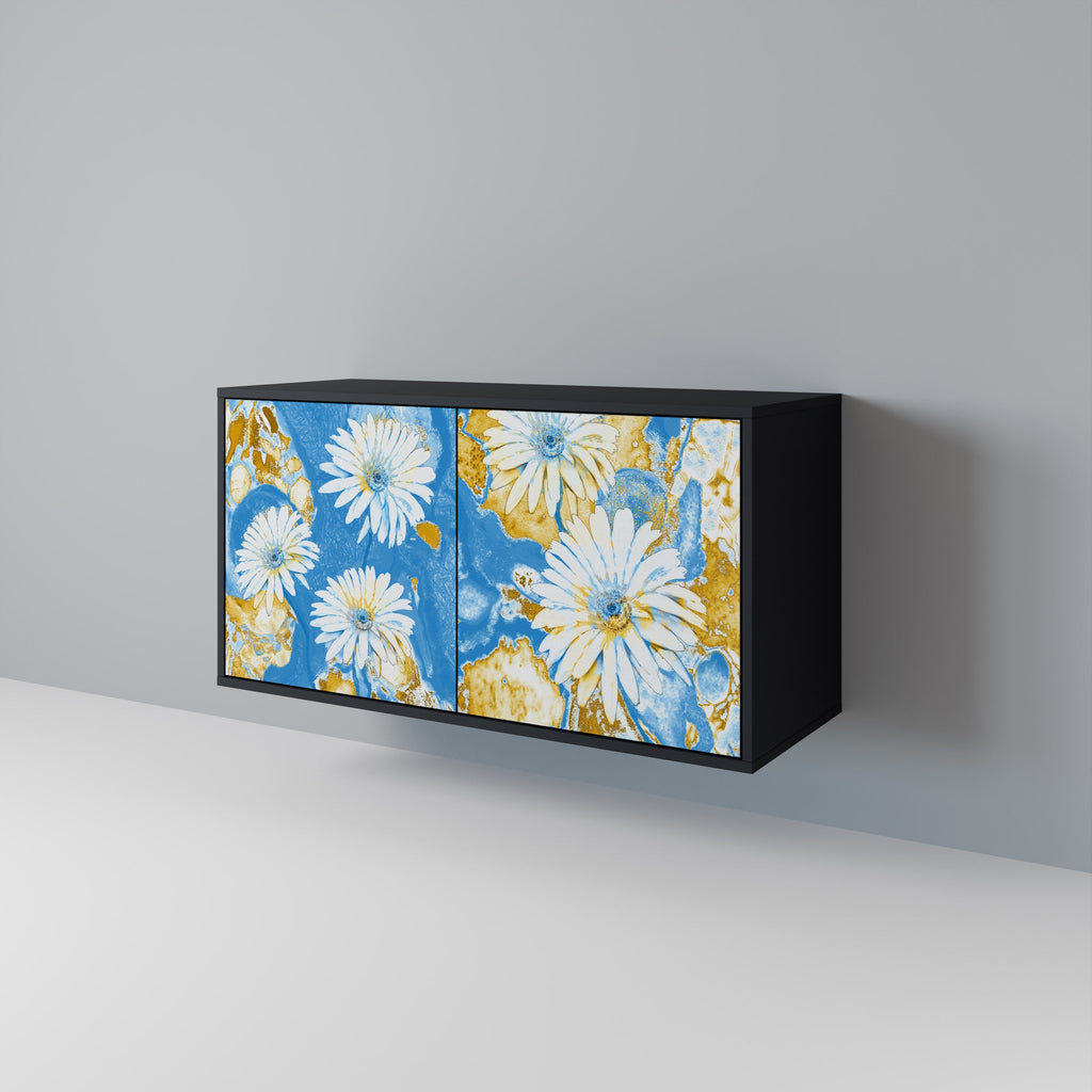 DAISY LUXE Aparador de 2 Portas em Acabamento Preto