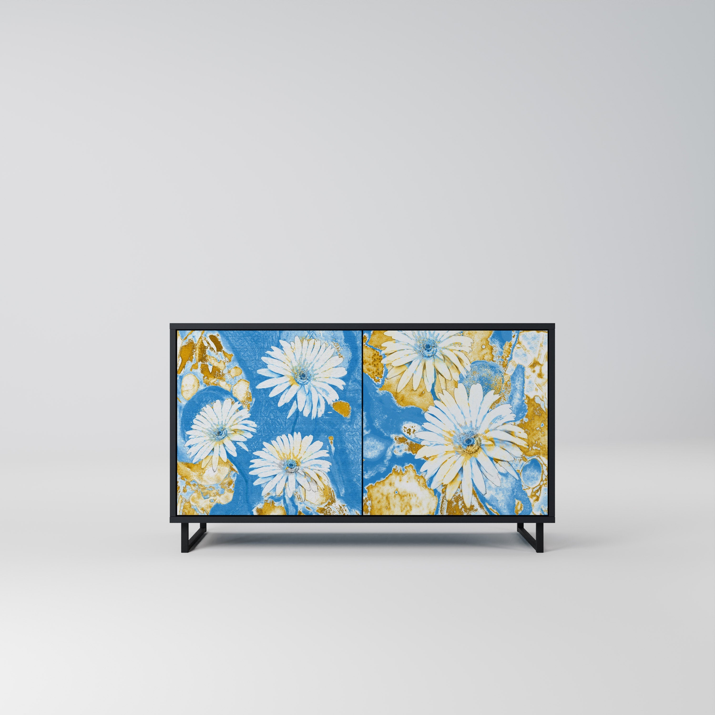 DAISY LUXE Aparador de 2 Portas em Acabamento Preto