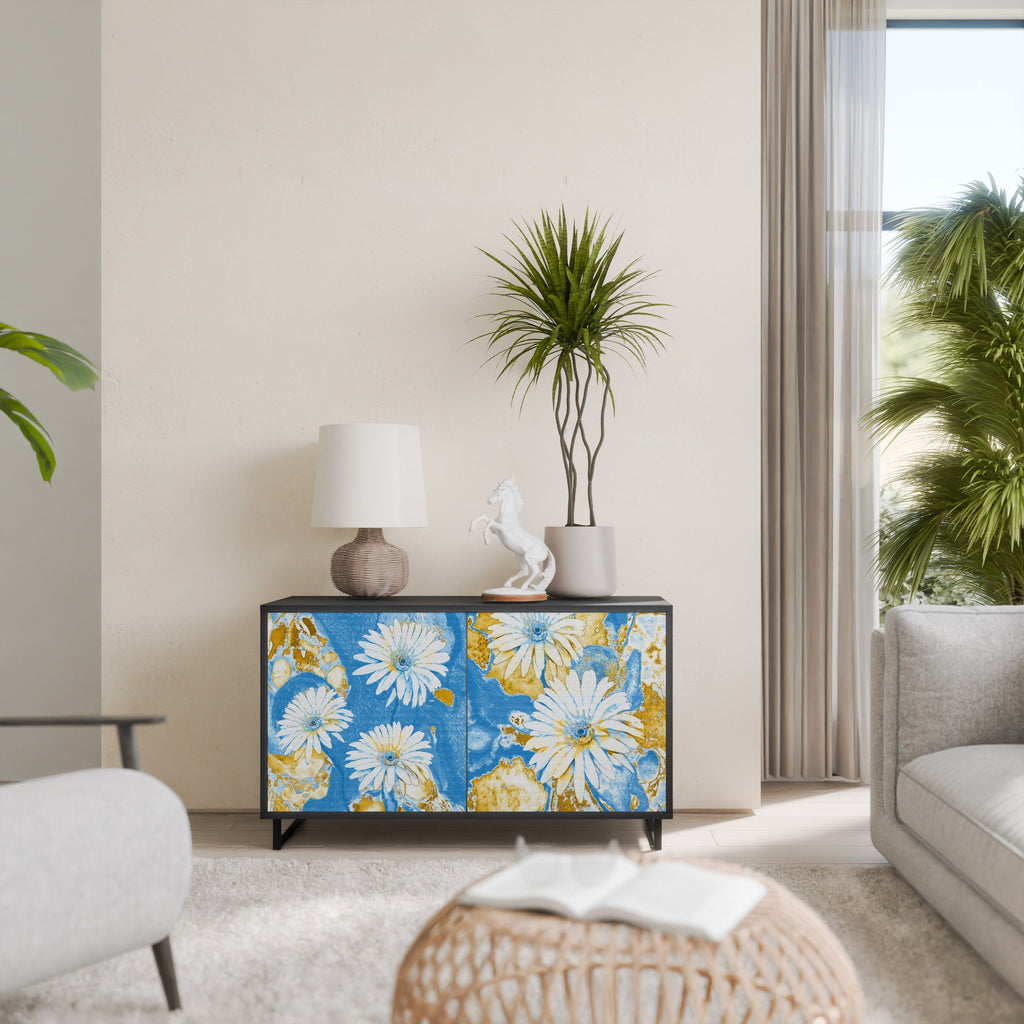 DAISY LUXE Aparador de 2 Portas em Acabamento Preto