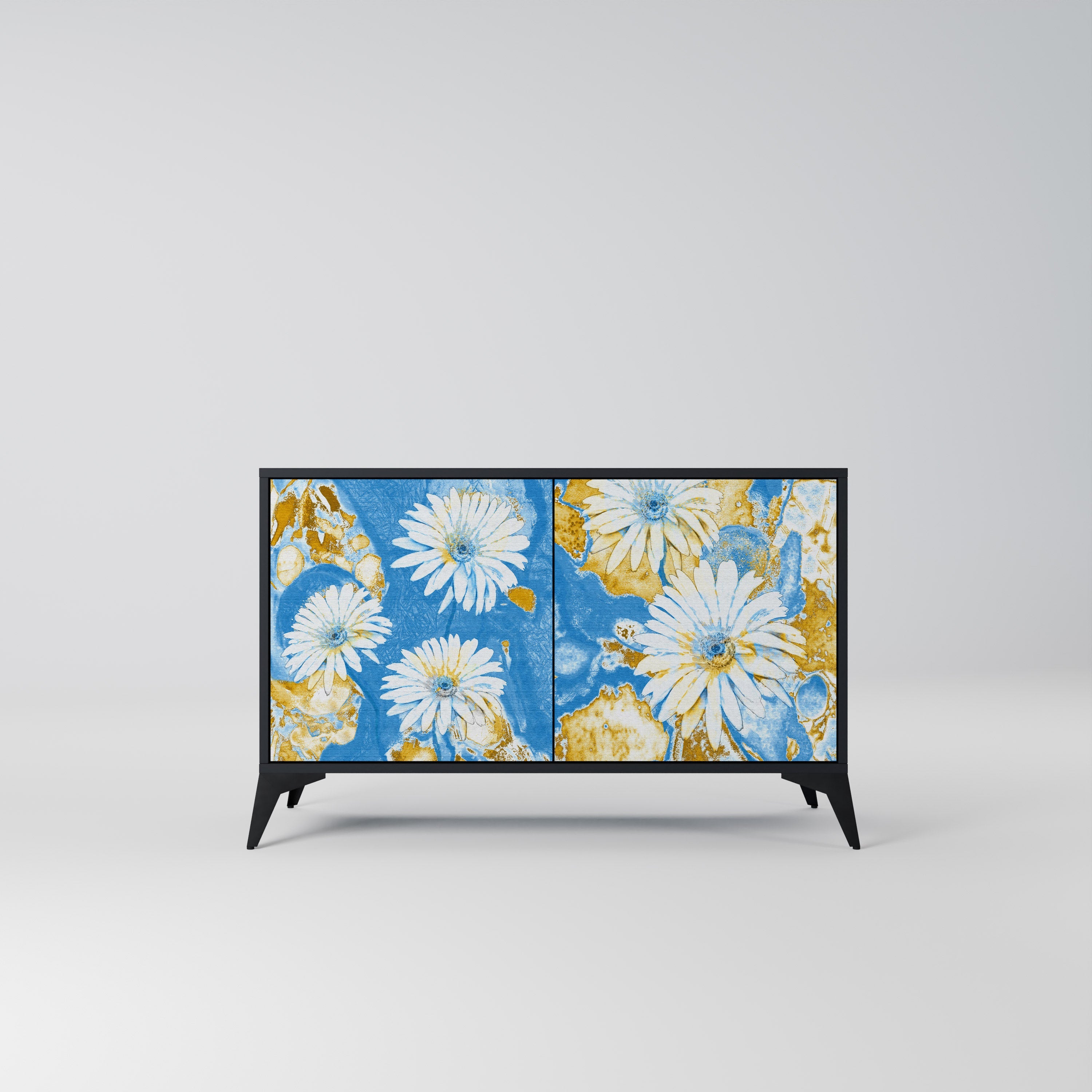 DAISY LUXE Aparador de 2 Portas em Acabamento Preto