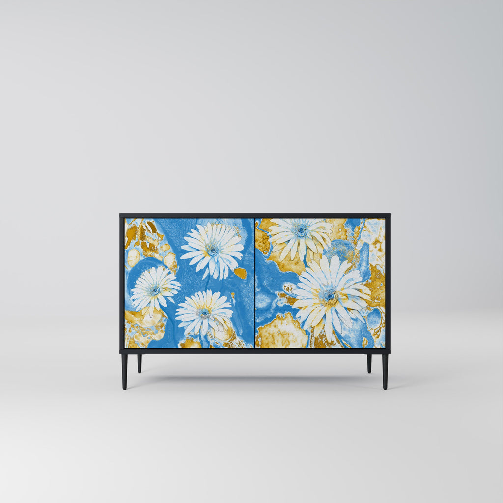 DAISY LUXE Aparador de 2 Portas em Acabamento Preto