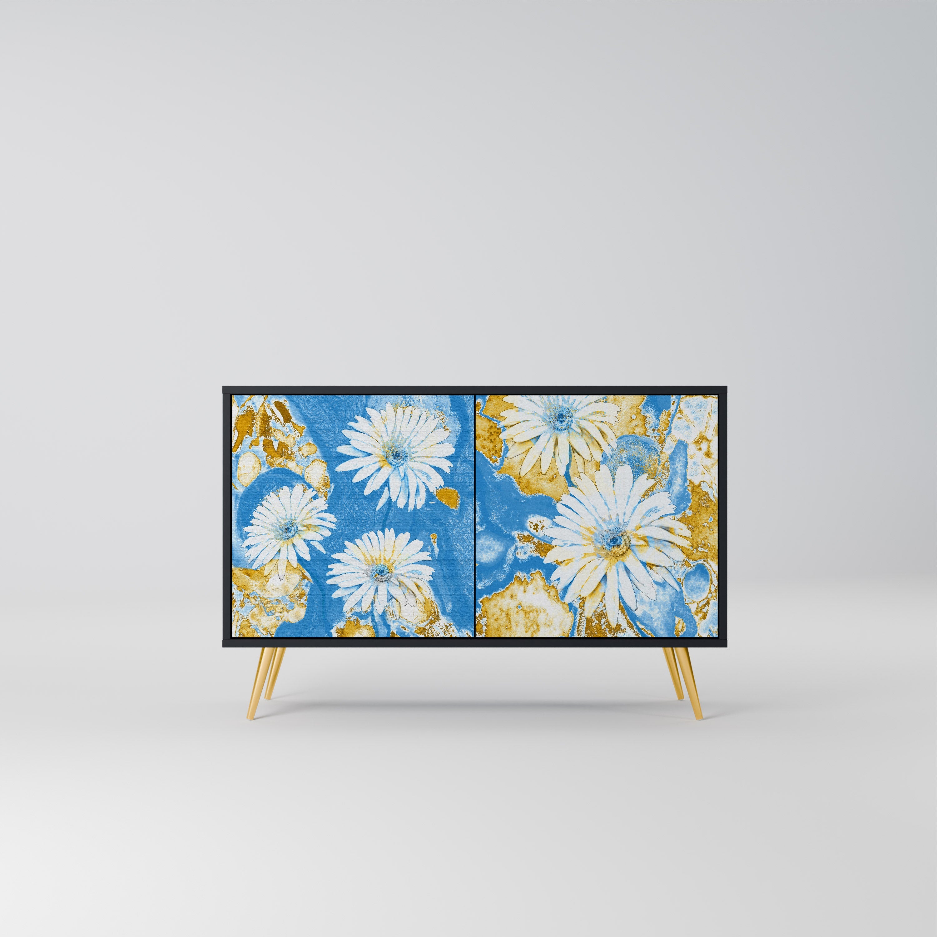 DAISY LUXE Aparador de 2 Portas em Acabamento Preto