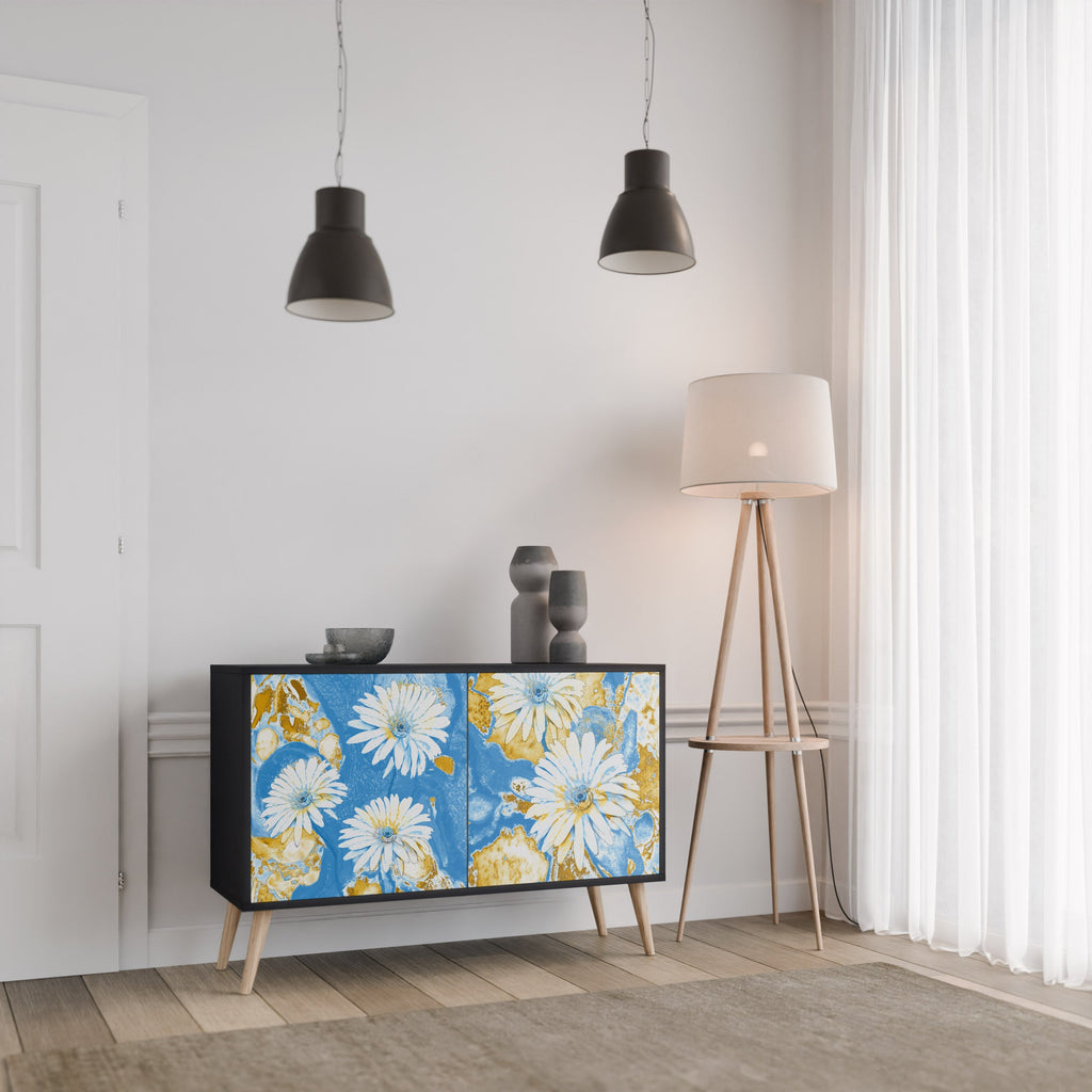 DAISY LUXE Aparador de 2 Portas em Acabamento Preto