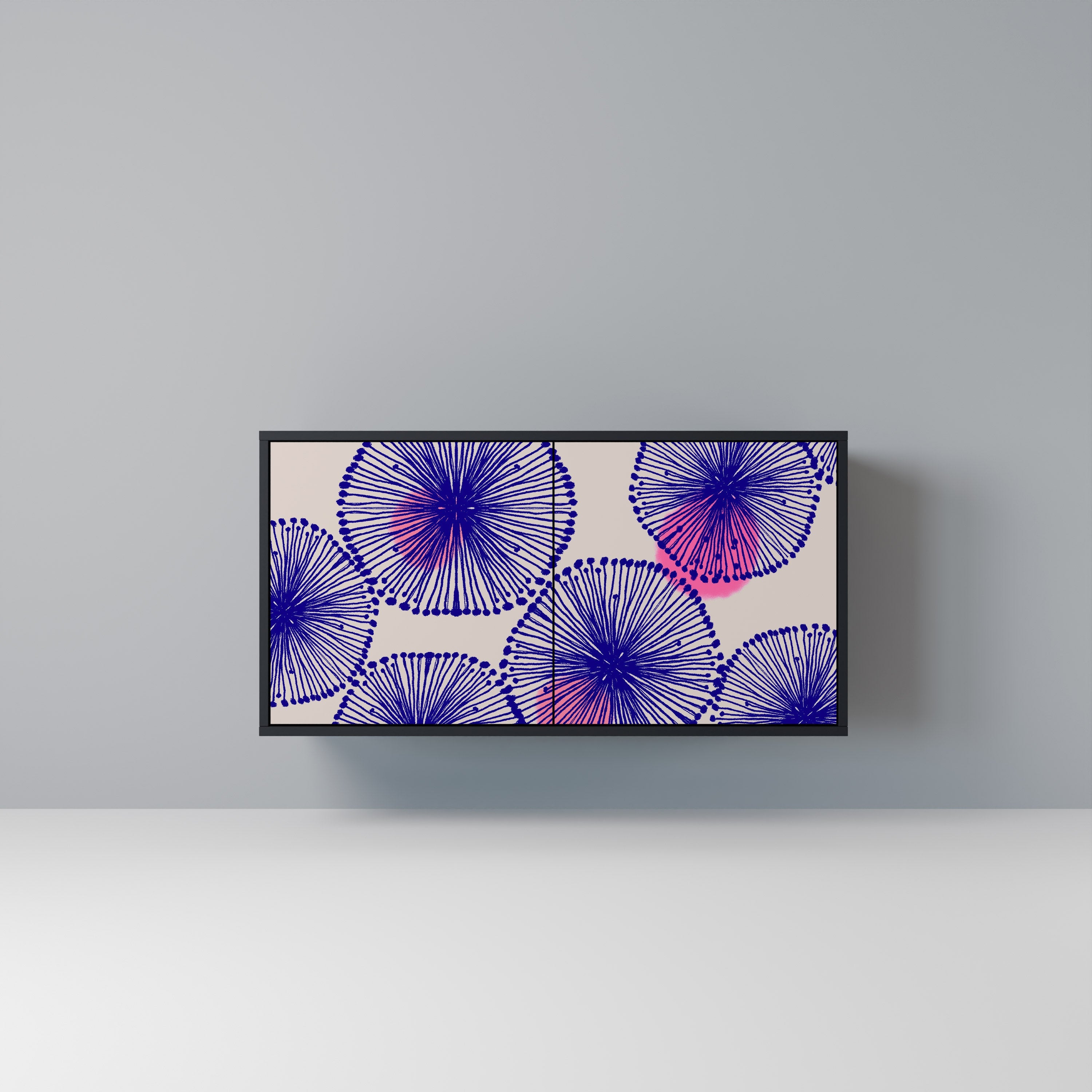 MAGIC NATURE Aparador de 2 Portas em Acabamento Preto