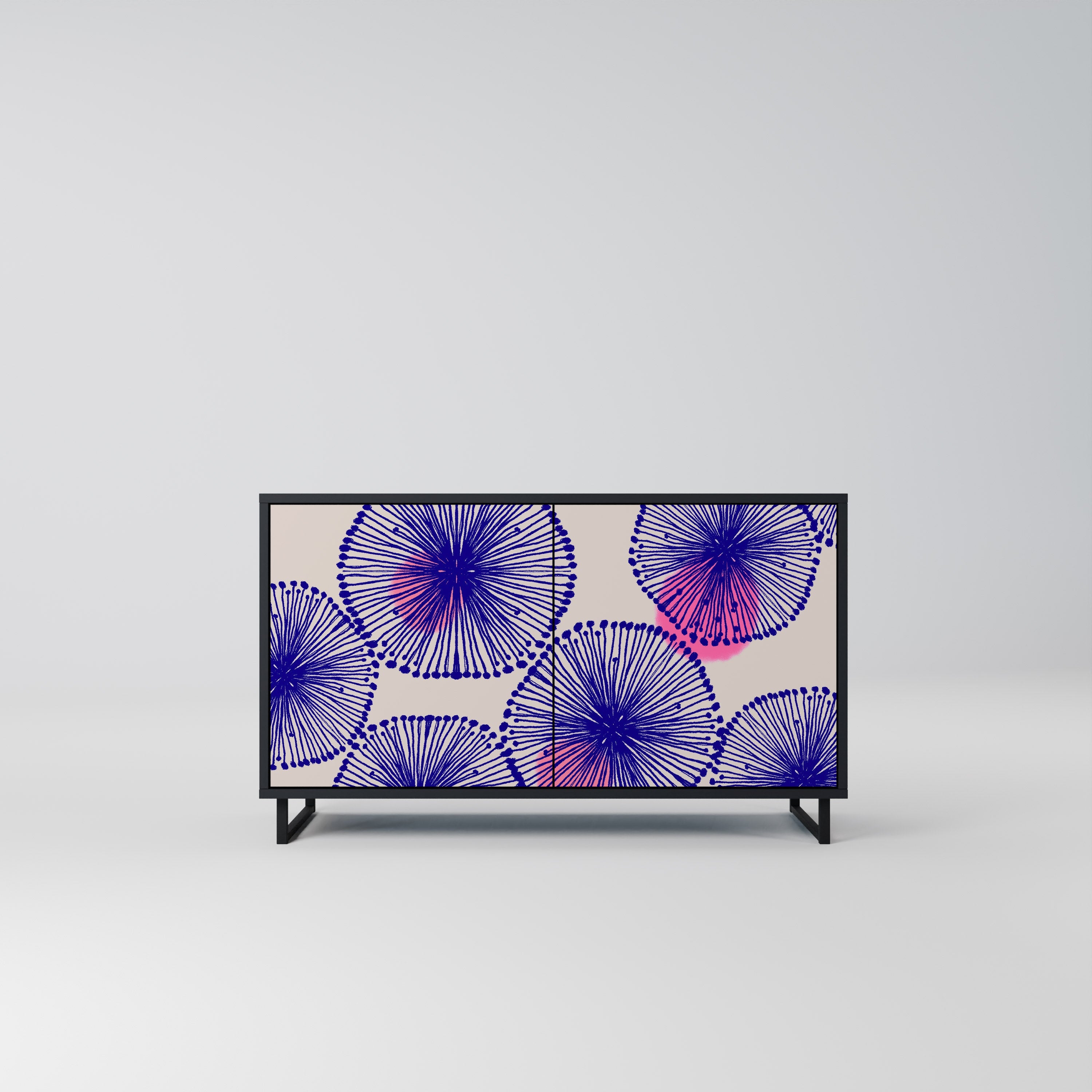 MAGIC NATURE Aparador de 2 Portas em Acabamento Preto