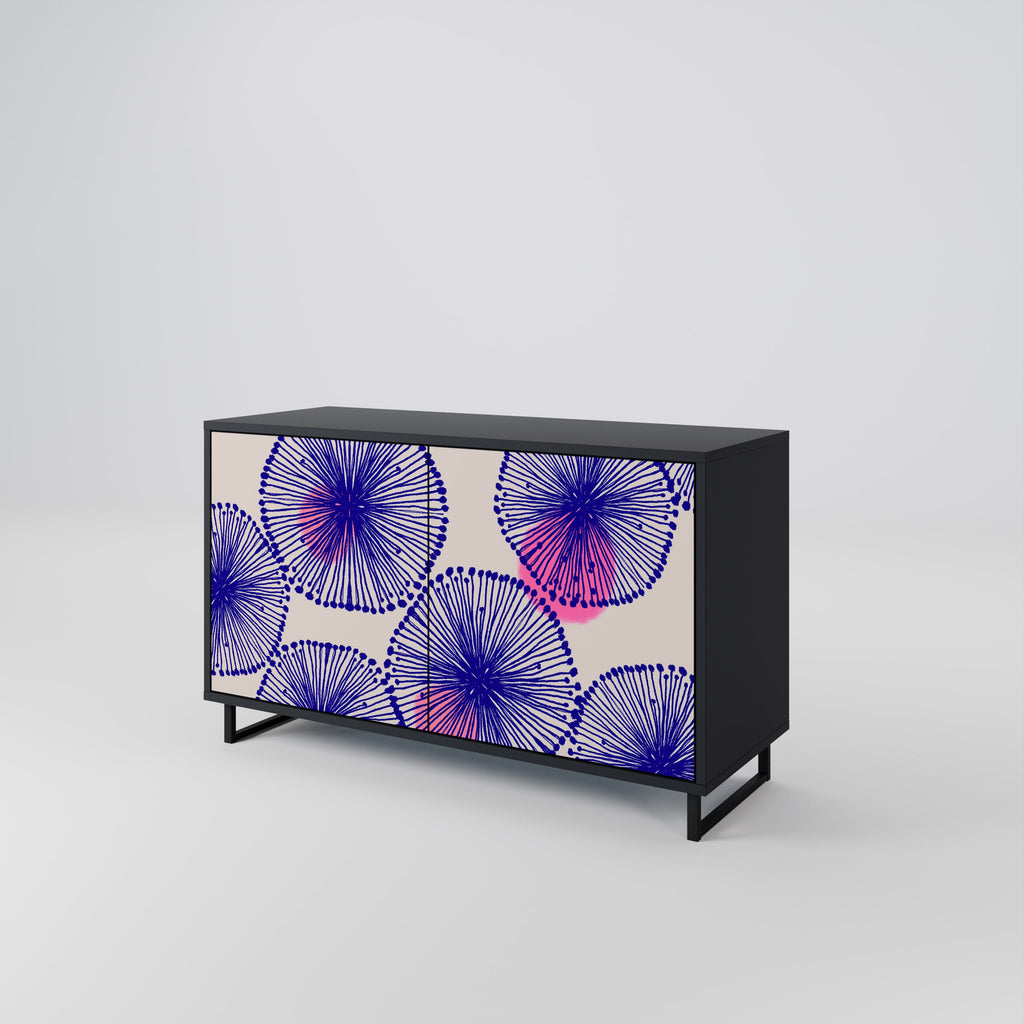 MAGIC NATURE Aparador de 2 Portas em Acabamento Preto