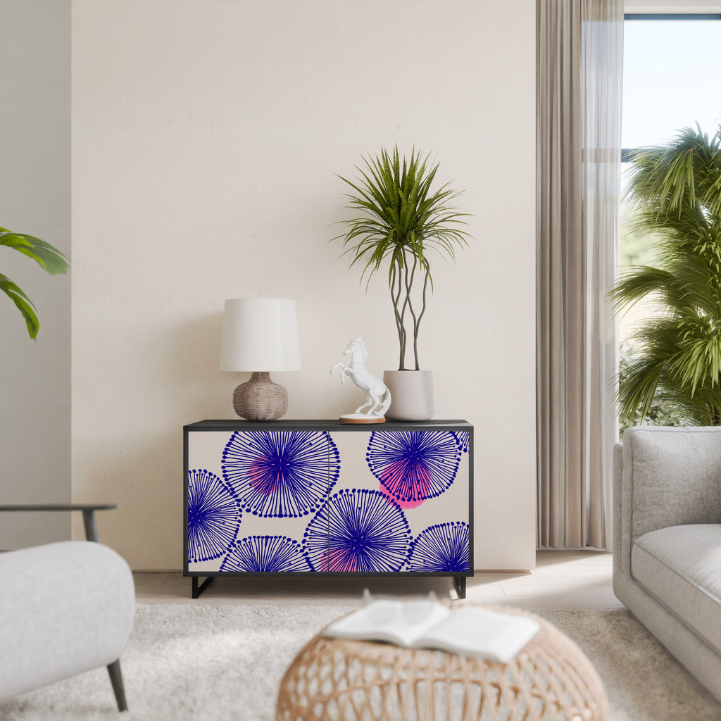 MAGIC NATURE Aparador de 2 Portas em Acabamento Preto