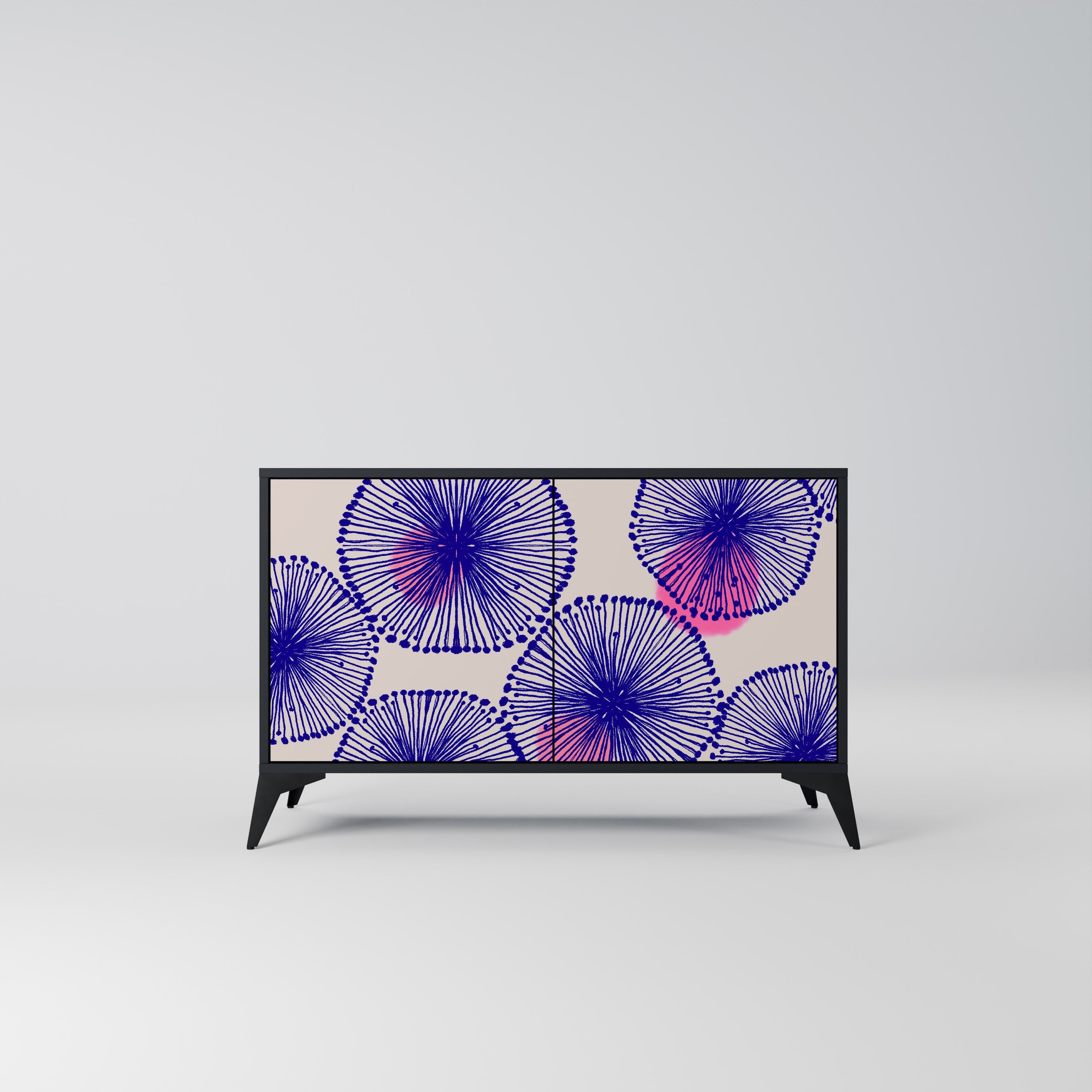 MAGIC NATURE Aparador de 2 Portas em Acabamento Preto