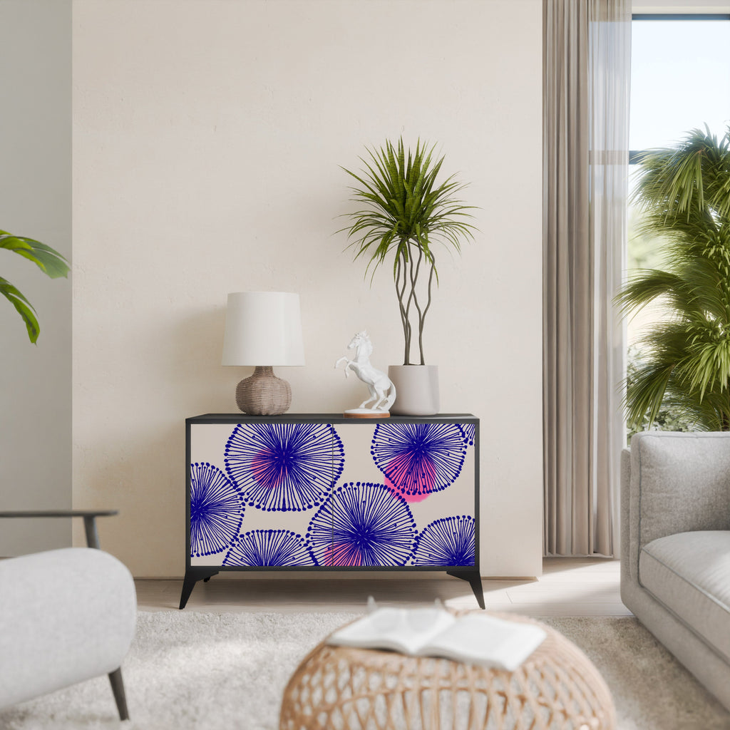 MAGIC NATURE Aparador de 2 Portas em Acabamento Preto