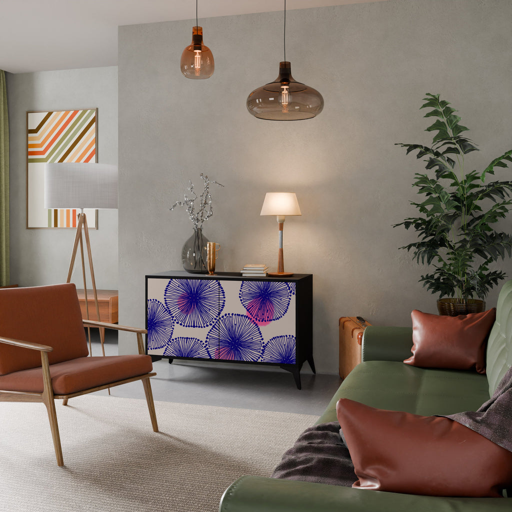 MAGIC NATURE Aparador de 2 Portas em Acabamento Preto