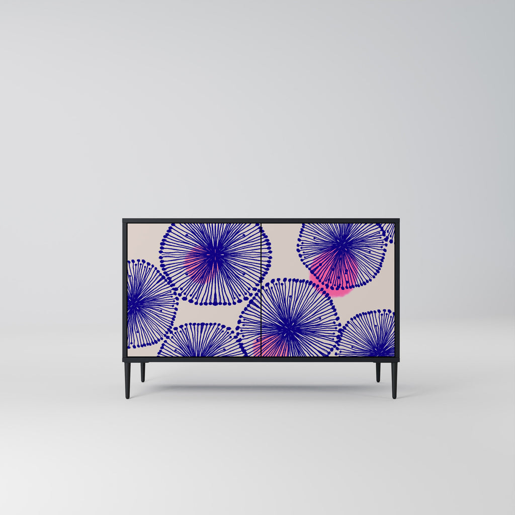 MAGIC NATURE Aparador de 2 Portas em Acabamento Preto