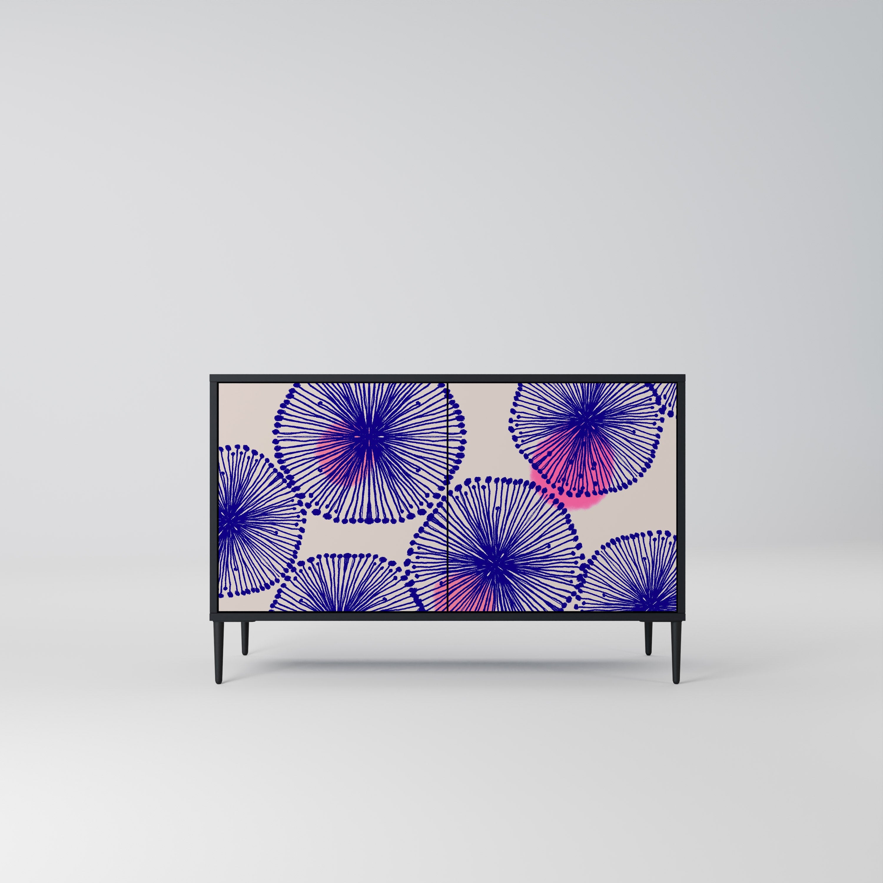 MAGIC NATURE Aparador de 2 Portas em Acabamento Preto