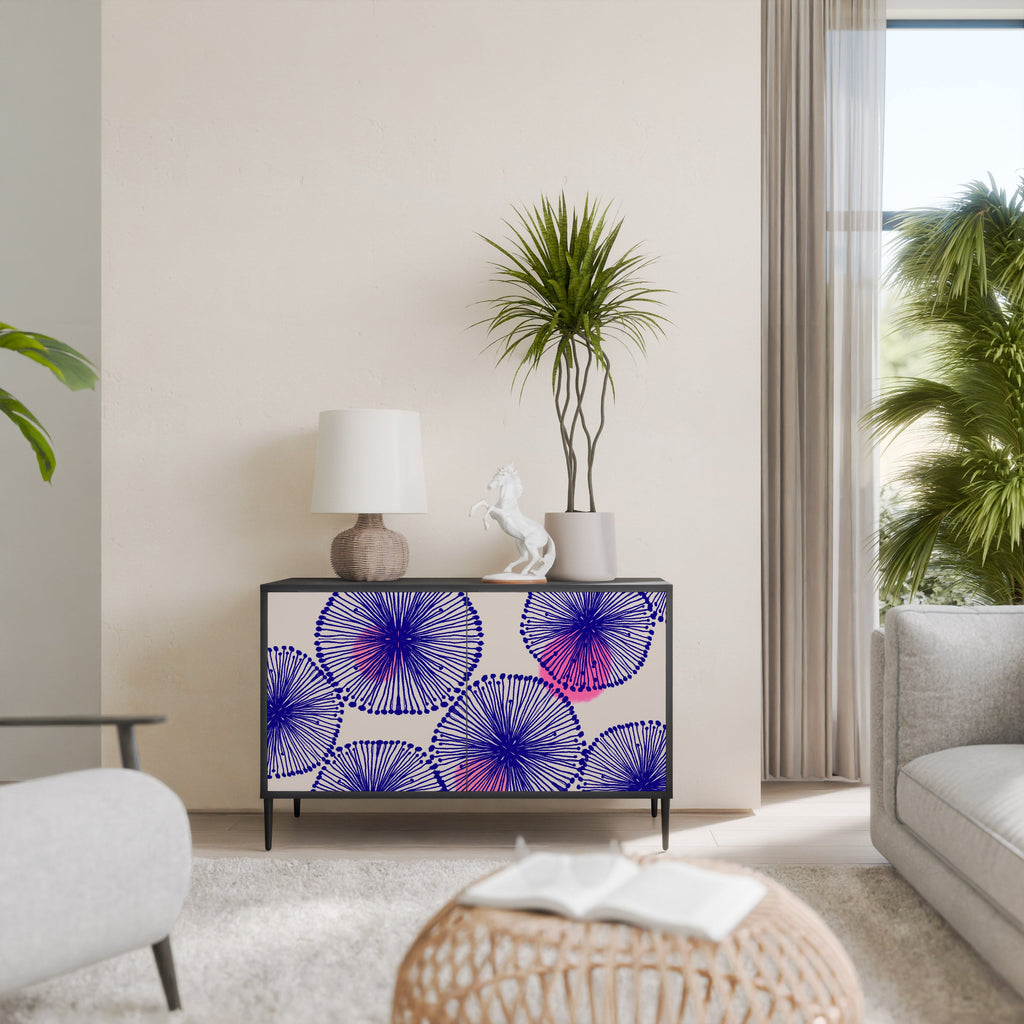 MAGIC NATURE Aparador de 2 Portas em Acabamento Preto