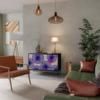 MAGIC NATURE Aparador de 2 Portas em Acabamento Preto