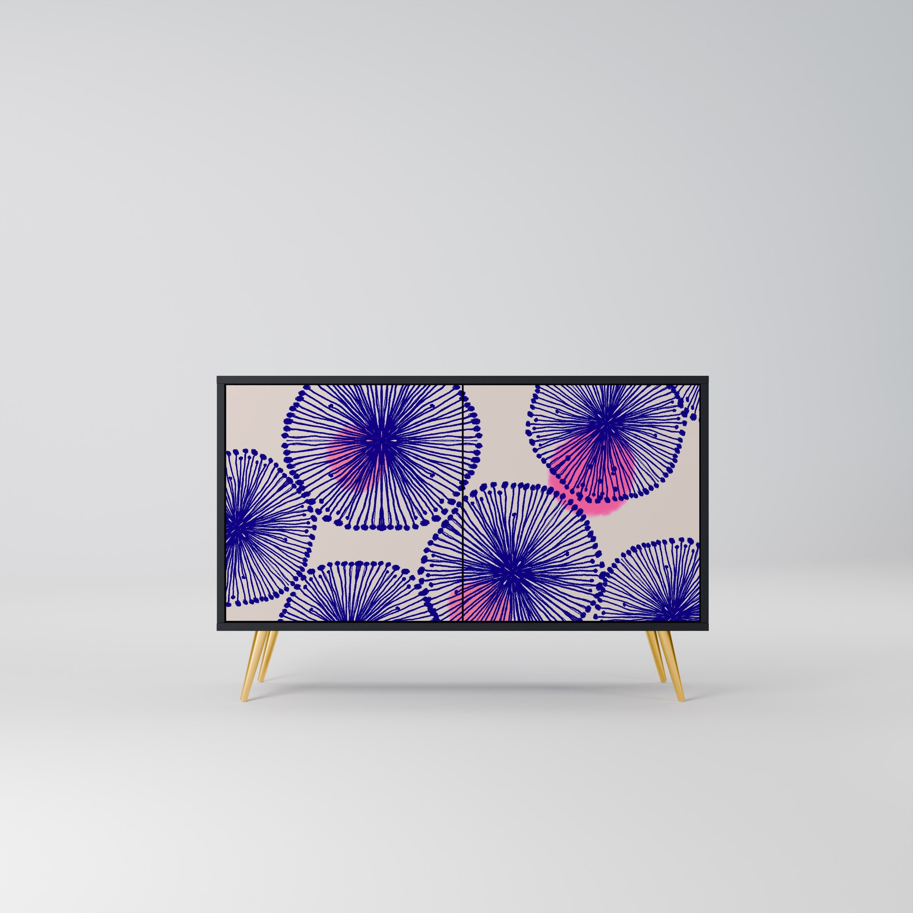 MAGIC NATURE Aparador de 2 Portas em Acabamento Preto