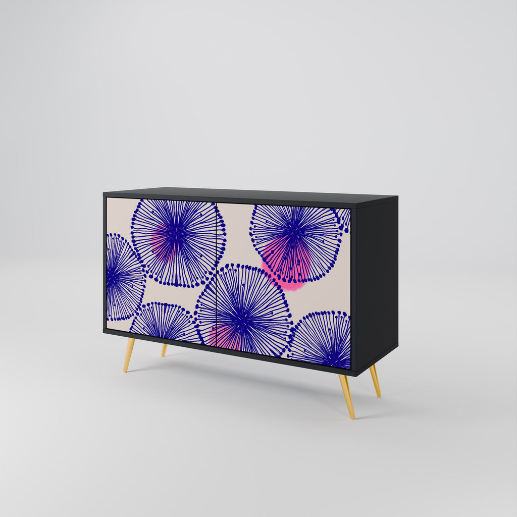 MAGIC NATURE Aparador de 2 Portas em Acabamento Preto