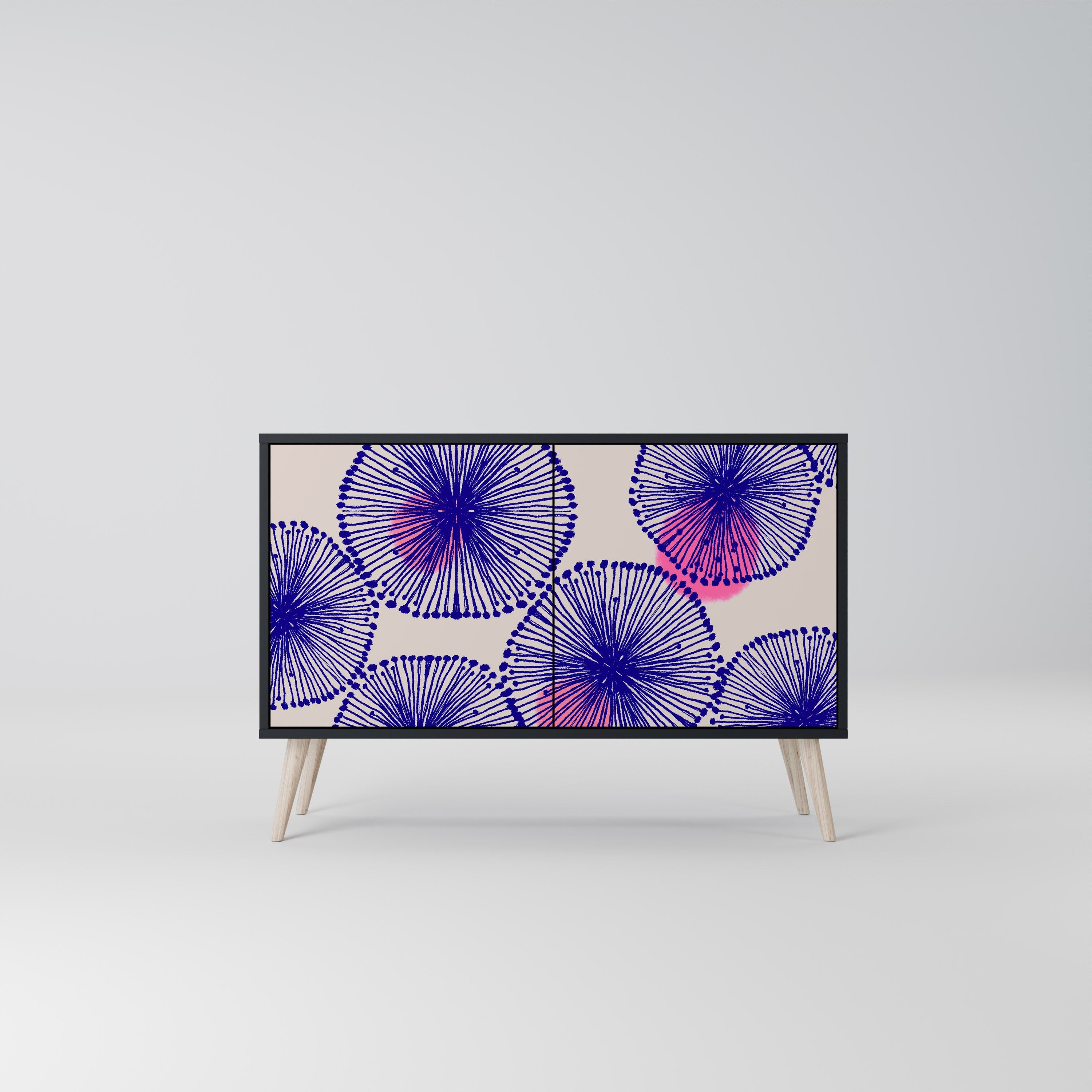 MAGIC NATURE Aparador de 2 Portas em Acabamento Preto