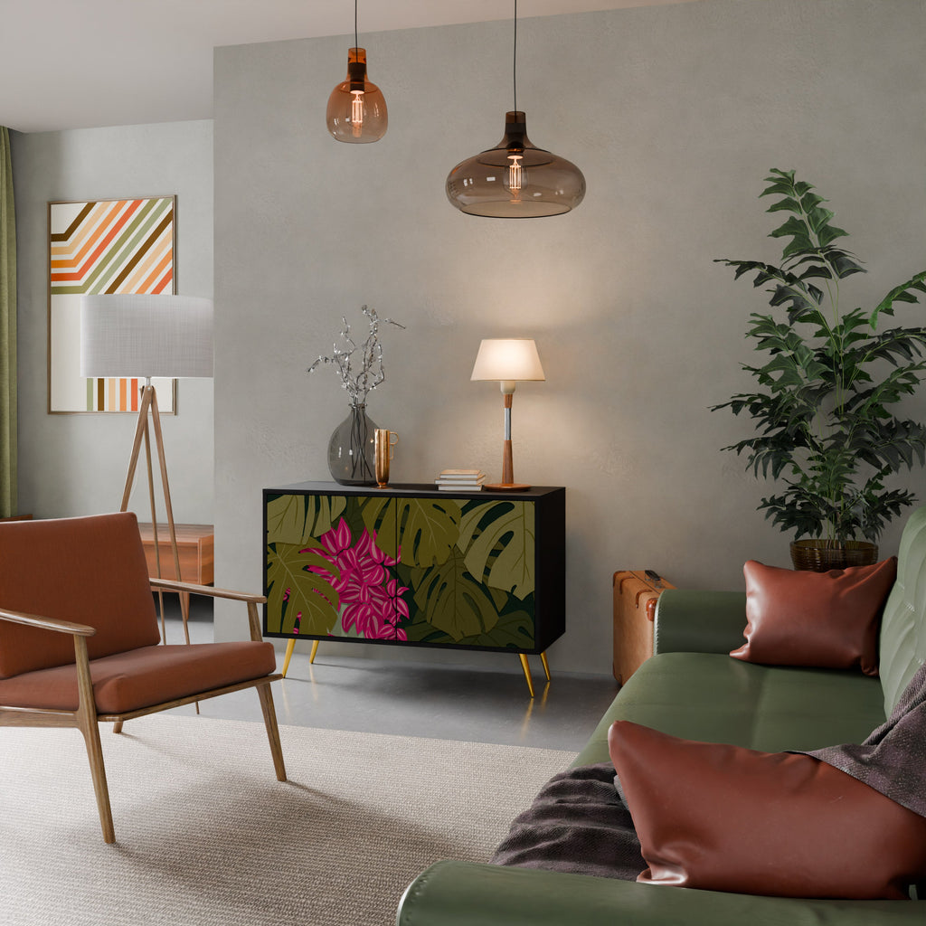 TROPICAL BEAUTY 2-Door Sideboard in Black Finish