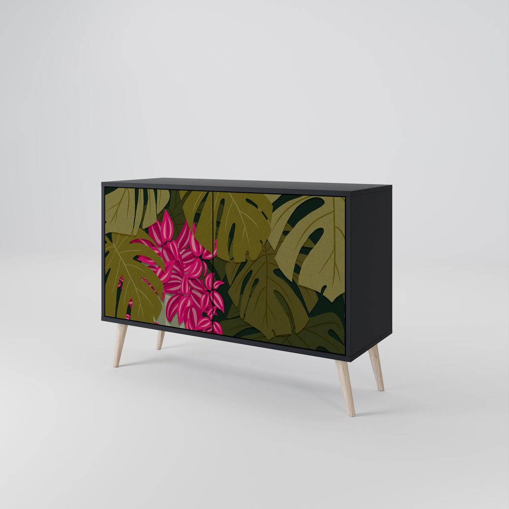 TROPICAL BEAUTY 2-Door Sideboard in Black Finish