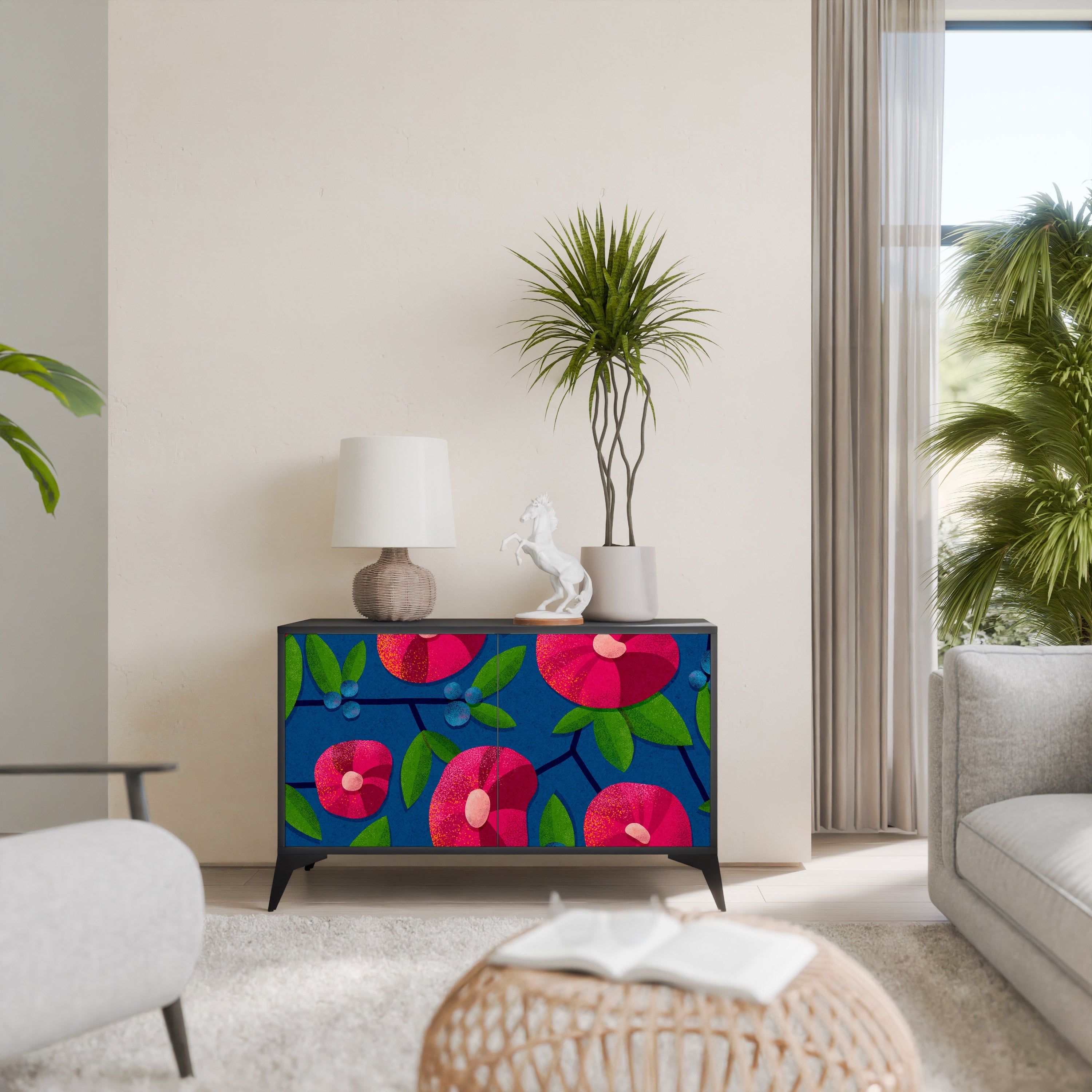 SPRING THOUGHTS Aparador de 2 Portas em Acabamento Preto