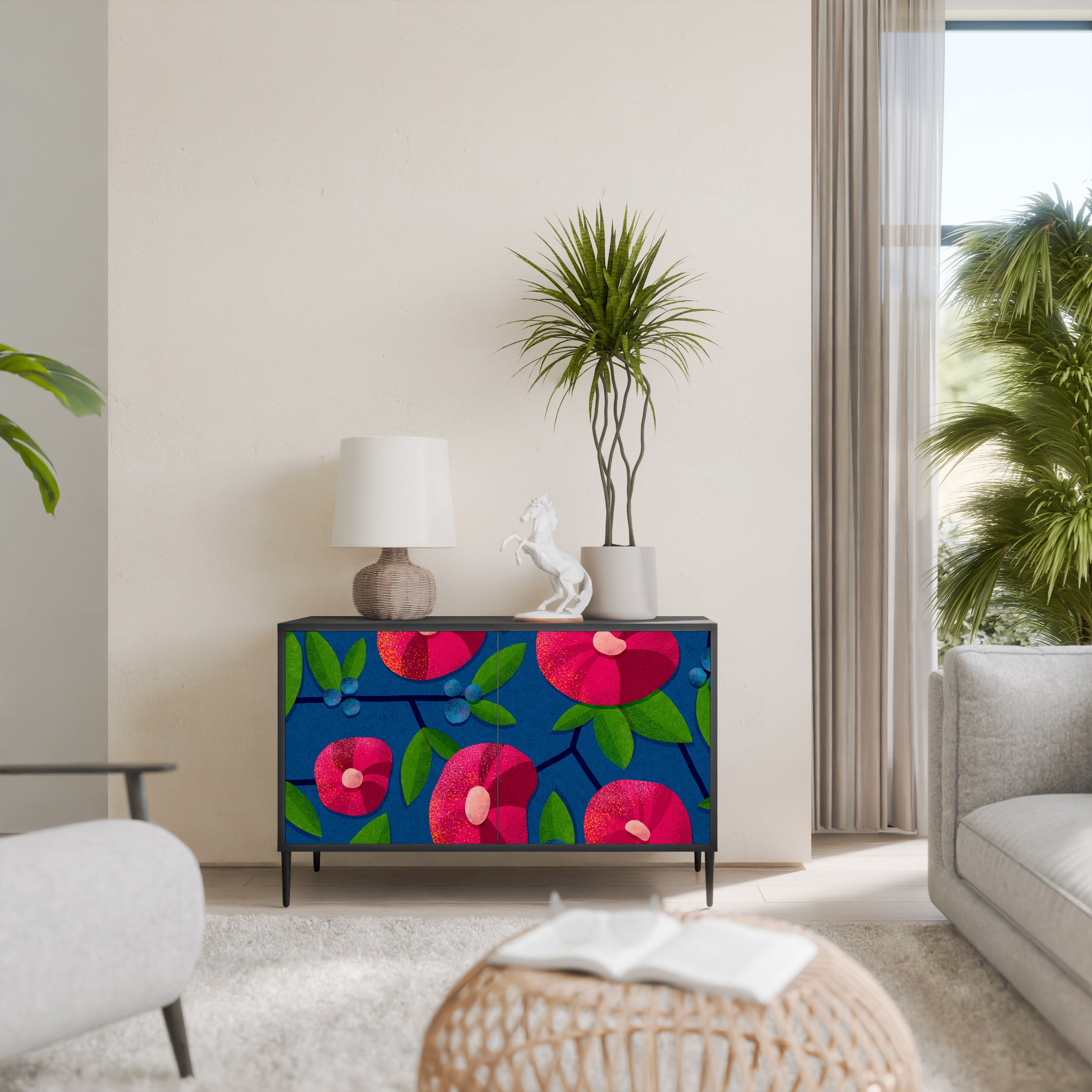 SPRING THOUGHTS Aparador de 2 Portas em Acabamento Preto