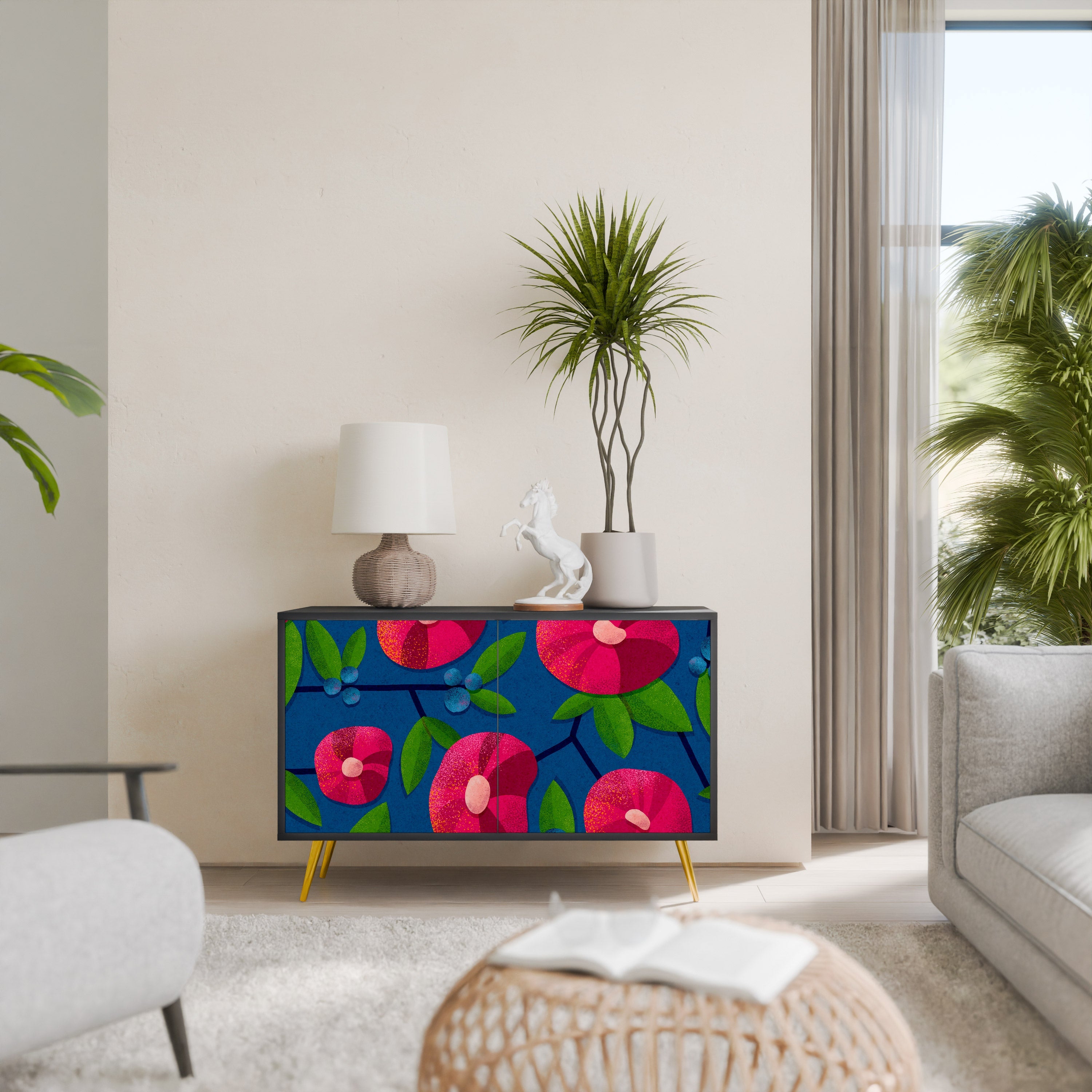 SPRING THOUGHTS Aparador de 2 Portas em Acabamento Preto