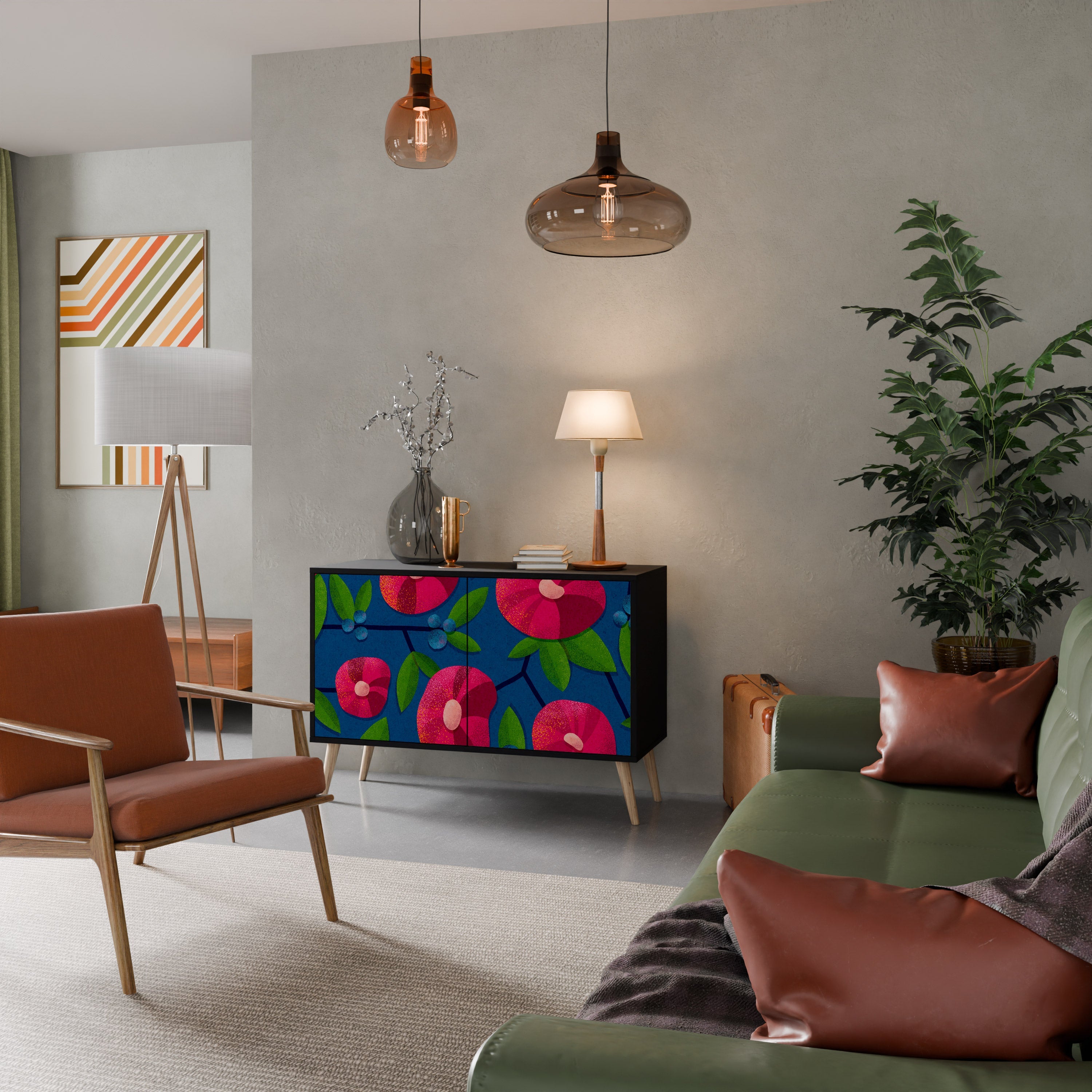 SPRING THOUGHTS Aparador de 2 Portas em Acabamento Preto