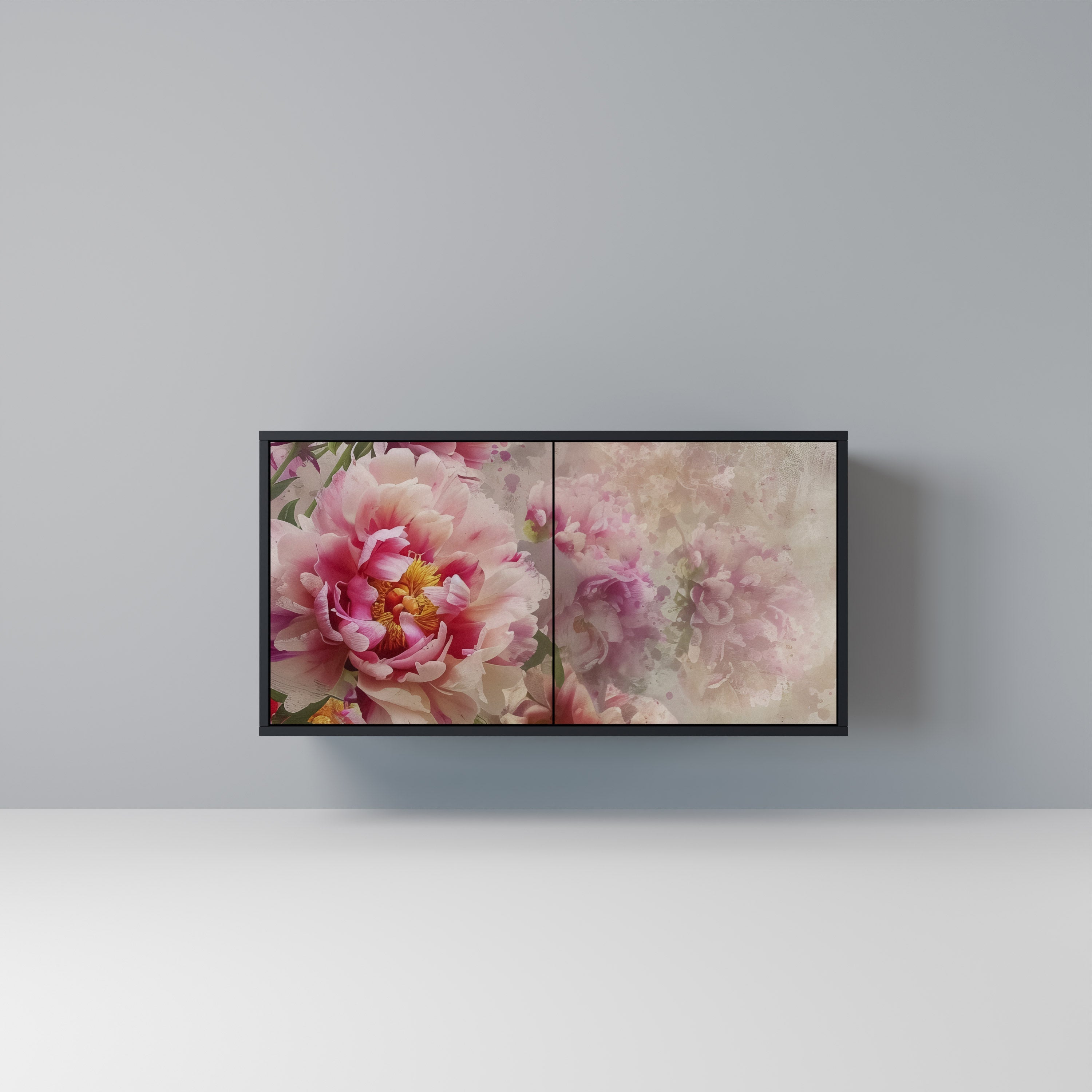 PEONY WHISPER Aparador de 2 Portas em Acabamento Preto