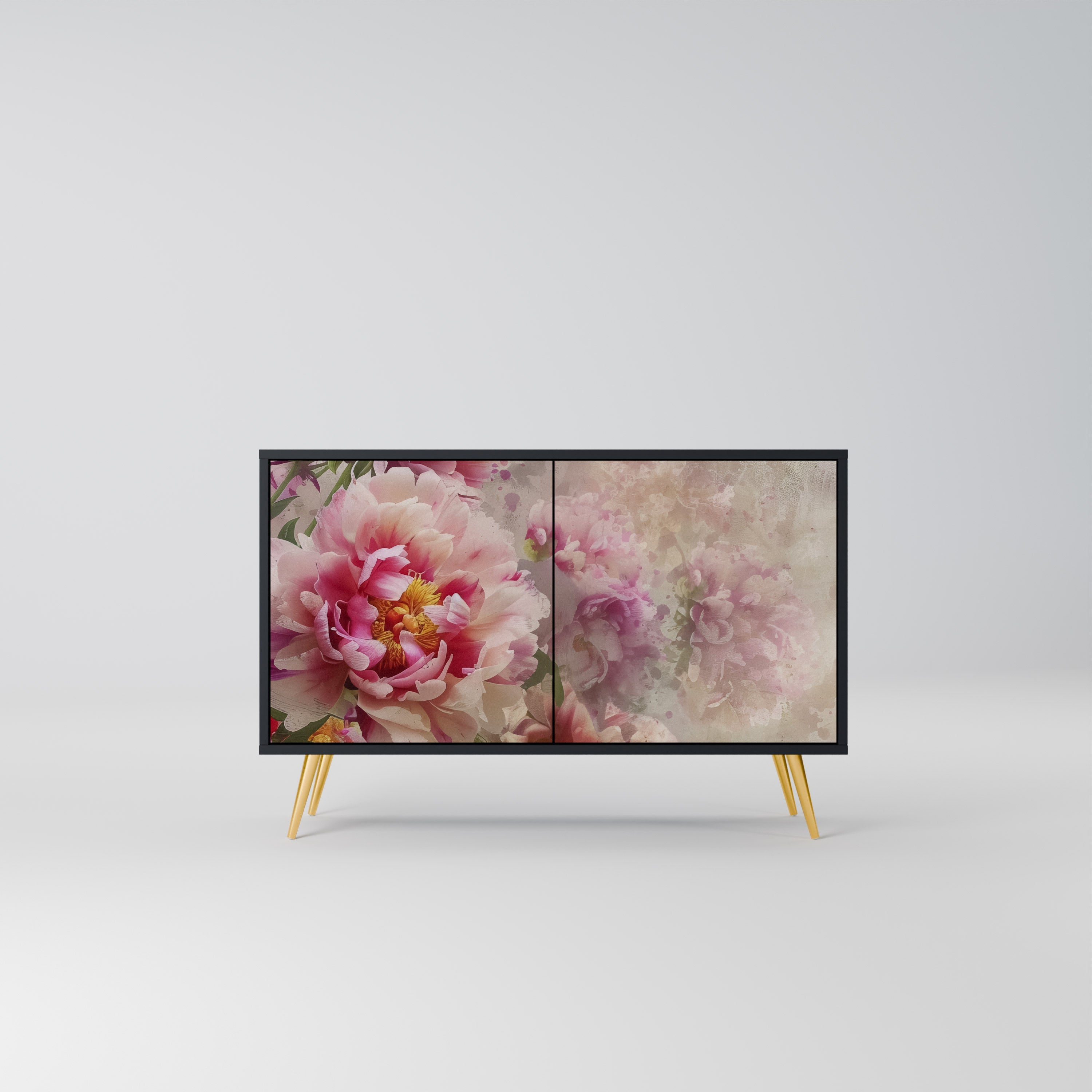 PEONY WHISPER Aparador de 2 Portas em Acabamento Preto