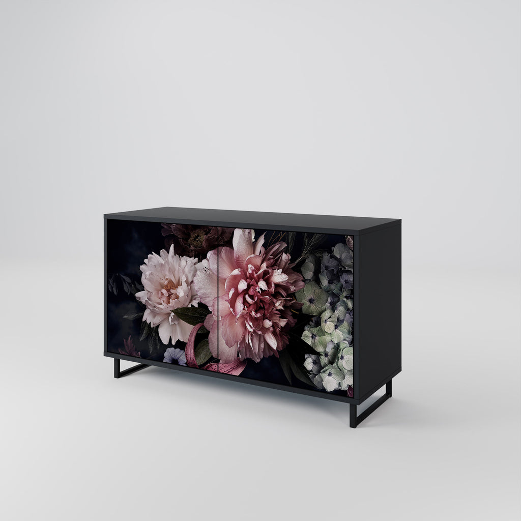 PURE BLOSSOM 2-Door Sideboard in Black Finish