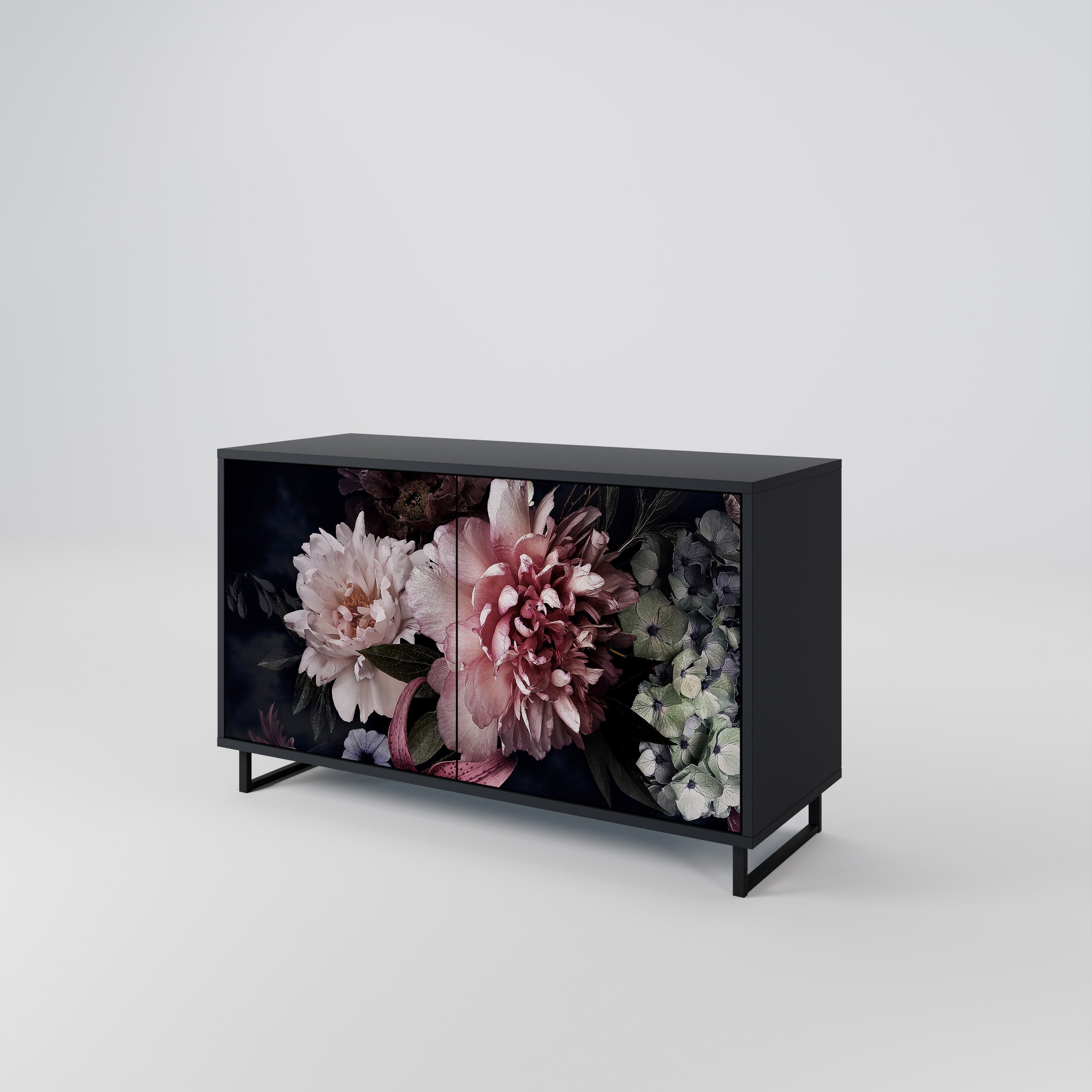 PURE BLOSSOM 2-Door Sideboard in Black Finish